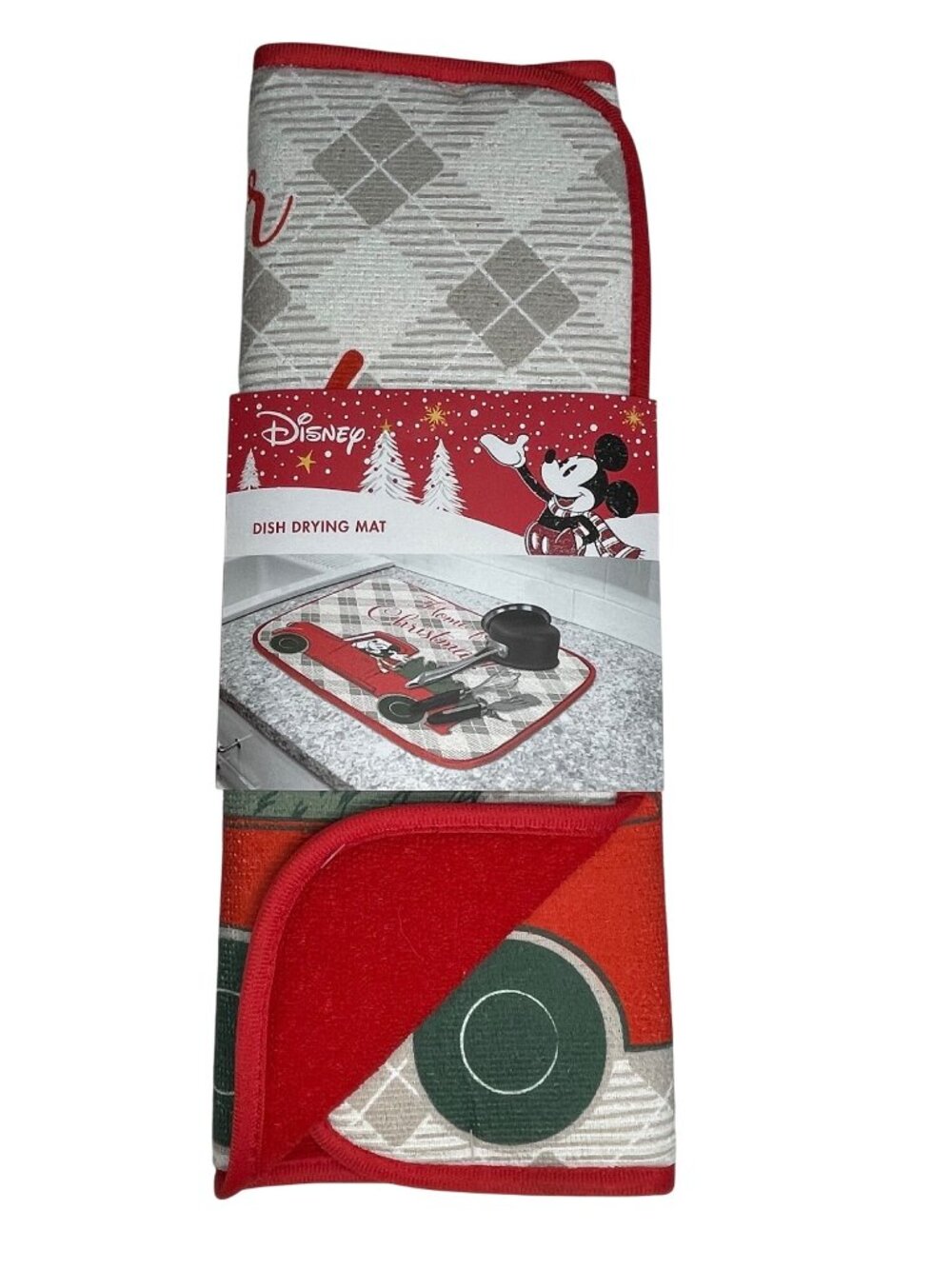 Disney Mickey Mouse Holiday Dish Drying Mat 16"x18"